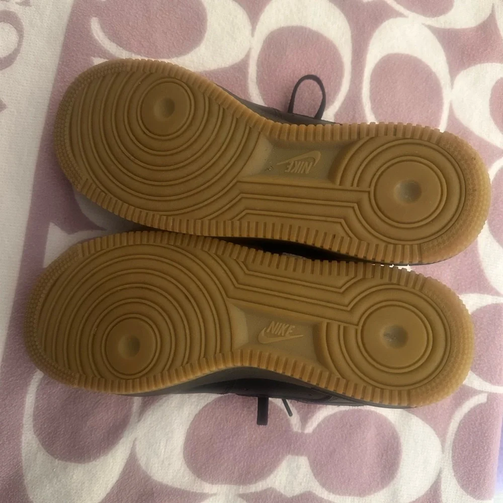 Nike Black and Gum Sole Air Force One Sneakers - Picture 7 of 10